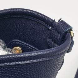 Pre Owned Emporio Armani Blue Leather Small MyEA Shopper Tote