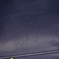 Pre Owned Emporio Armani Blue Leather Small MyEA Shopper Tote