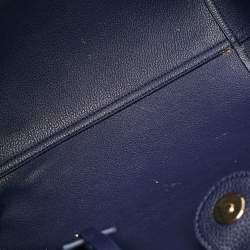 Pre Owned Emporio Armani Blue Leather Small MyEA Shopper Tote