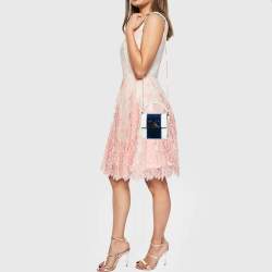 Pre Owned Emporio Armani White/Metallic Blue Leather Small Chain Top Handle Bag