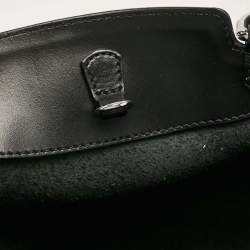 Pre Owned Emporio Armani Black Perforated Leather Tote