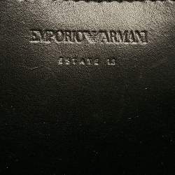 Pre Owned Emporio Armani Black Perforated Leather Tote
