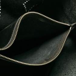 Pre Owned Emporio Armani Black Perforated Leather Tote