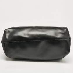 Pre Owned Emporio Armani Black Perforated Leather Tote