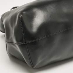 Pre Owned Emporio Armani Black Perforated Leather Tote