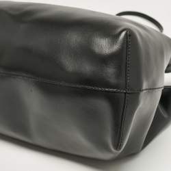 Pre Owned Emporio Armani Black Perforated Leather Tote