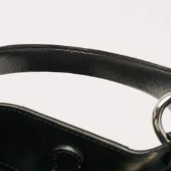 Pre Owned Emporio Armani Black Perforated Leather Tote