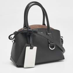 Pre Owned Emporio Armani Black Leather Small ASV Icon Bag