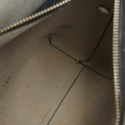 Pre Owned Emporio Armani Black Monogram Faux Leather Annie Tote