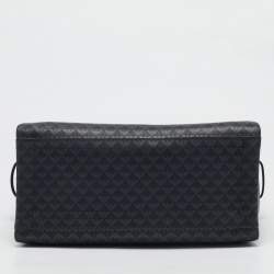 Pre Owned Emporio Armani Black Monogram Faux Leather Annie Tote