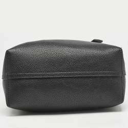 Emporio Armani Black Leather MyEA Vertical Tote