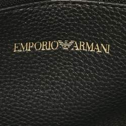Emporio Armani Black Leather MyEA Vertical Tote