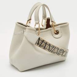 Pre Owned Emporio Armani Grey Faux Leather Small MyEA Shopper Tote