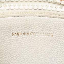 Pre Owned Emporio Armani Grey Faux Leather Small MyEA Shopper Tote