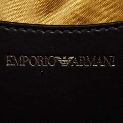 Emporio Armani Black/Blue Leather Crystal Embellished Shoulder Bag