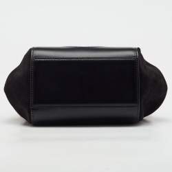 Emporio Armani Black/Blue Leather Crystal Embellished Shoulder Bag