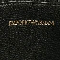 Emporio Armani Black Leather Small MyEA Shopper Tote