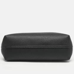 Emporio Armani Black Leather Small MyEA Shopper Tote