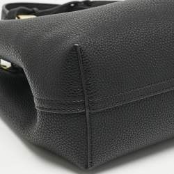 Emporio Armani Black Leather Small MyEA Shopper Tote