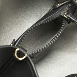 Emporio Armani Black Leather Small MyEA Shopper Tote