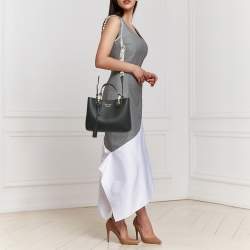 Emporio Armani Black Leather Small MyEA Shopper Tote