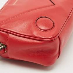Pre Owned Emporio Armani Red Leather Camera Crossbody Bag