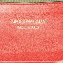 Pre Owned Emporio Armani Red Leather Camera Crossbody Bag