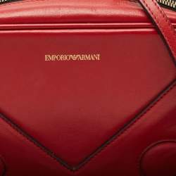 Pre Owned Emporio Armani Red Leather Camera Crossbody Bag
