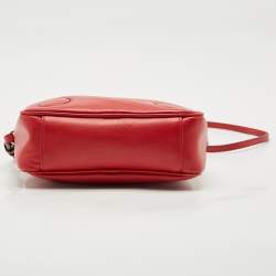 Pre Owned Emporio Armani Red Leather Camera Crossbody Bag