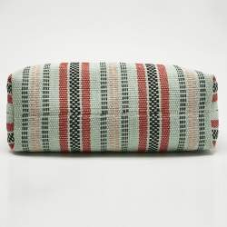 Pre Owned Emporio Armani Multicolor Fabric and Leather MyEA Basketweave Tote