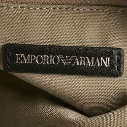 Pre Owned Emporio Armani Multicolor Fabric and Leather MyEA Basketweave Tote