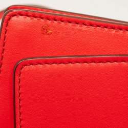 Pre Owned Emporio Armani Bright Red Leather Flap Shoulder Bag