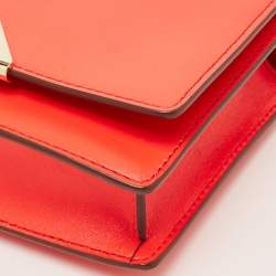 Pre Owned Emporio Armani Bright Red Leather Flap Shoulder Bag