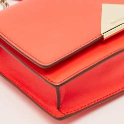 Pre Owned Emporio Armani Bright Red Leather Flap Shoulder Bag