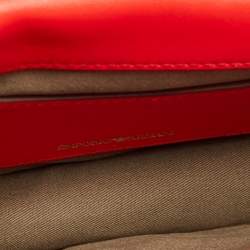 Pre Owned Emporio Armani Bright Red Leather Flap Shoulder Bag