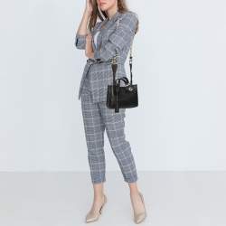 Pre Owned Emporio Armani Black Leather Small MyEA Tote