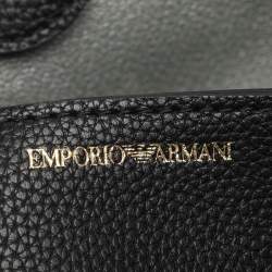 Pre Owned Emporio Armani Black Leather Small MyEA Tote