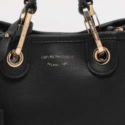 Pre Owned Emporio Armani Black Leather Small MyEA Tote