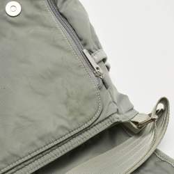 Pre Owned Emporio Armani Grey Logo Jacquard Nylon Baby Changing Bag