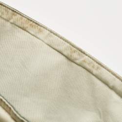 Pre Owned Emporio Armani Grey Logo Jacquard Nylon Baby Changing Bag