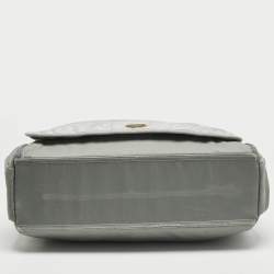 Pre Owned Emporio Armani Grey Logo Jacquard Nylon Baby Changing Bag