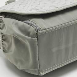 Pre Owned Emporio Armani Grey Logo Jacquard Nylon Baby Changing Bag