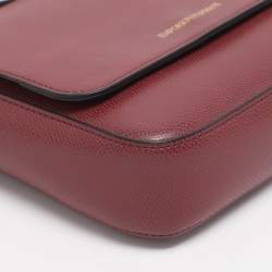 Pre Owned Emporio Armani Red Faux Leather Crossbody Bag