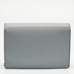 Pre Owned Emporio Armani Light Blue Leather Astrid Chain Crossbody Bag
