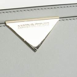 Pre Owned Emporio Armani Grey Leather Astrid Chain Crossbody Bag