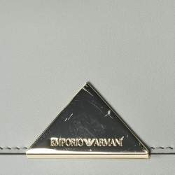 Pre Owned Emporio Armani Grey Leather Astrid Chain Crossbody Bag