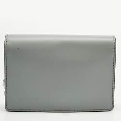 Pre Owned Emporio Armani Grey Leather Astrid Chain Crossbody Bag