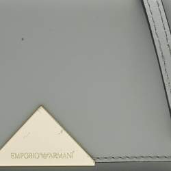 Pre Owned Emporio Armani Grey Leather Astrid Chain Crossbody Bag