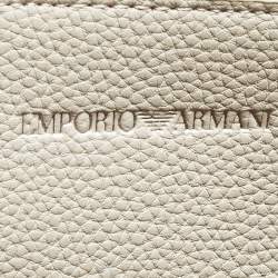 Pre Owned Emporio Armani Grey Faux Leather Large MyEA Tote