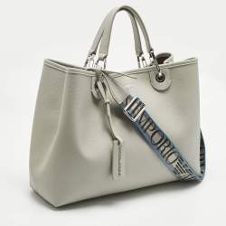 Pre Owned Emporio Armani Grey Faux Leather Large MyEA Tote